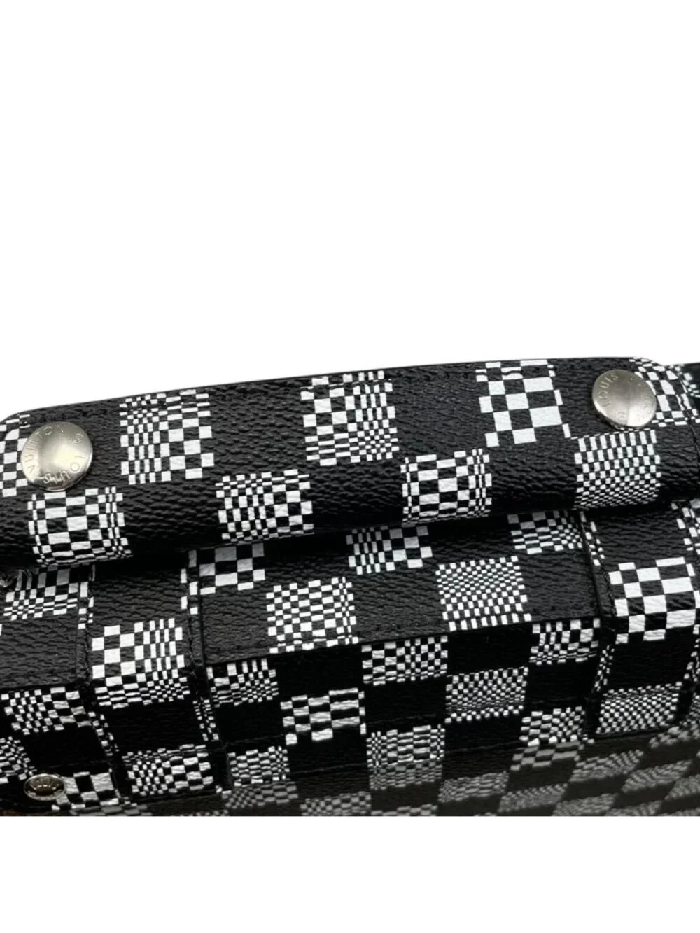 Louis Vuitton Shoulder Bag Flap Soft Trunk Damier Distorted Black White